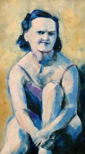 Julia C Pomeroy - Ruth, dreaming, 9” x 5”, acrylic on paper, AVAILABLE